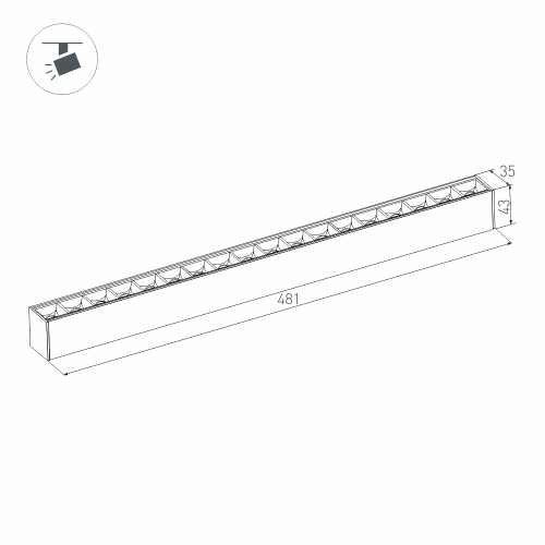 Светильник MAG-LASER-45-L480-27W Day4000 (BK, 36 deg, 24V) (Arlight, IP20 Металл, 5 лет)