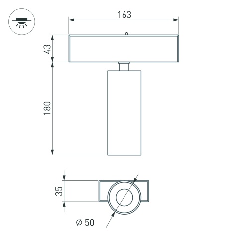 Светильник MAG-SPOT-45-R65-18W Warm3000 (BK, 36 deg, 24V) (Arlight, IP20 Металл, 5 лет)