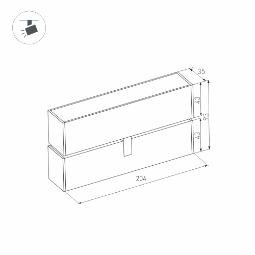 Светильник MAG-FLAT-FOLD-45-S205-6W Warm3000 (WH, 100 deg, 24V) (Arlight, IP20 Металл, 5 лет)