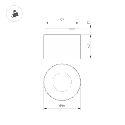 Светильник MAG-MICROCOSM-POINT-R60-5W Warm3000 (BK, 36 deg, 24V) (Arlight, IP20 Металл, 3 года)