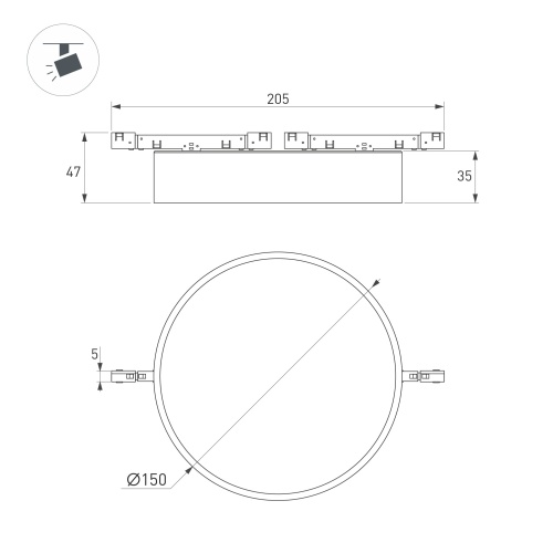 Светильник MAG-MICROCOSM-RONDO-R150-15W Day4000 (BK, 90 deg, 24V) (Arlight, IP20 Металл, 5 лет)