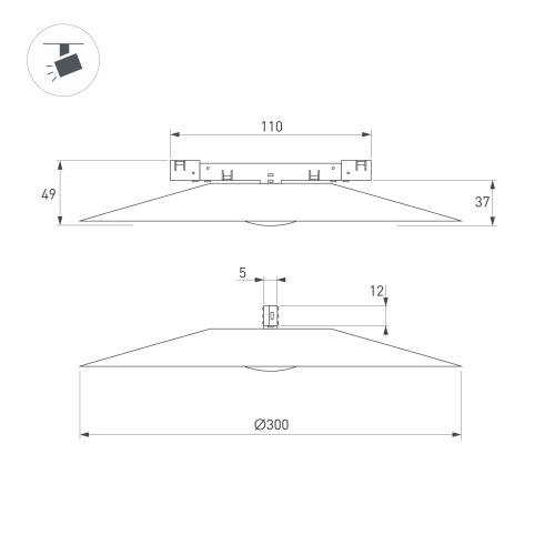 Светильник MAG-MICROCOSM-DISCO-R300-7W Warm3000 (BK, 36 deg, 24V) (Arlight, IP20 Металл, 5 лет)