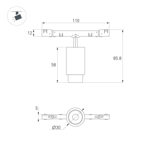 Светильник MAG-MICROCOSM-SPOT-ZOOM-R30-2W Warm3000 (WH, 15-45 deg, 24V) (Arlight, IP20 Металл, 5 лет)