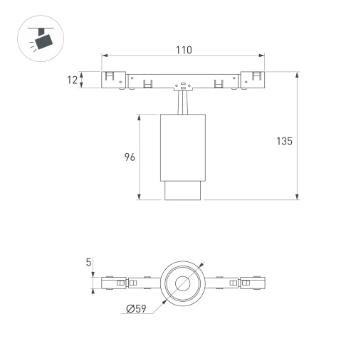Светильник MAG-MICROCOSM-SPOT-ZOOM-R59-12W Warm3000 (WH, 20-60 deg, 24V) (Arlight, IP20 Металл, 5 лет)