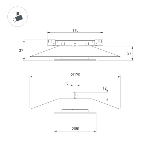 Светильник MAG-MICROCOSM-VINYL-R170-7W Warm3000 (WH, 150 deg, 24V) (Arlight, IP20 Металл, 5 лет)