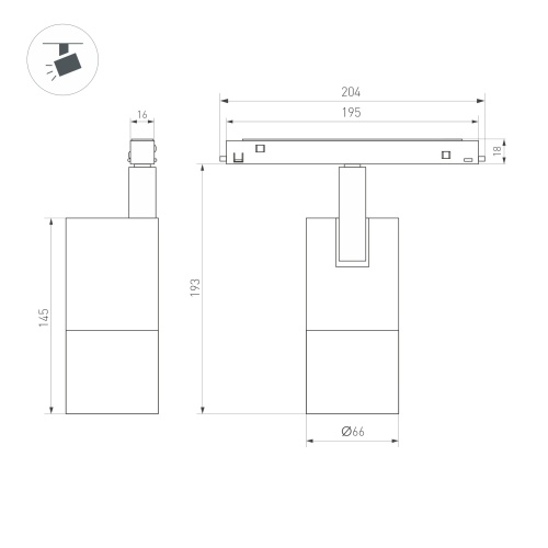 Светильник MAG-FLEX-SPOT-ZOOM-R65-15W Day4000 (BK, 34-60 deg, 48V) (Arlight, IP20 Металл, 5 лет)
