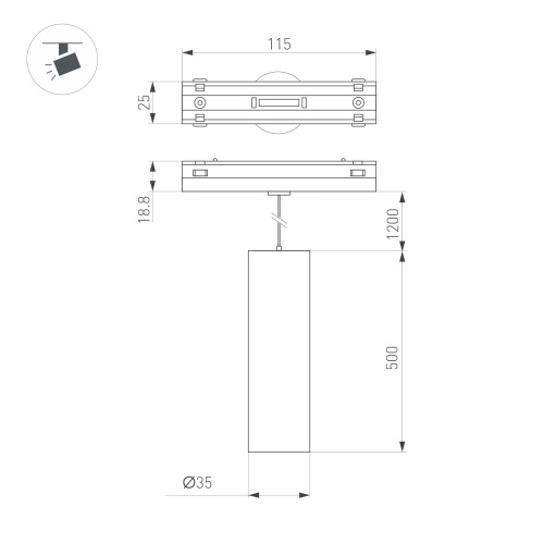 Светильник MAG-VIBE-SPOT-HANG-R35-10W Day4000-MIX (WH, 24 deg, 48V, DALI) (Arlight, IP20 Металл, 5 лет)