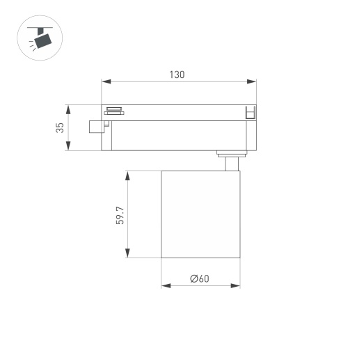 Светильник LGD-DYKE-2TR-R60-8W Warm3000 (WH, 38 deg, 230V) (Arlight, IP20 Металл, 5 лет)