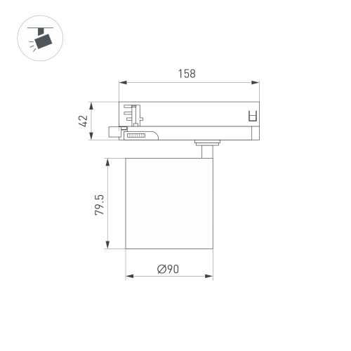 Светильник LGD-DYKE-4TR-R90-26W Day4000 (WH, 20 deg, 230V) (Arlight, IP20 Металл, 5 лет)