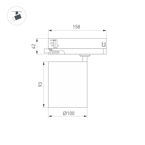 Светильник LGD-DYKE-4TR-R100-36W Day4000 (WH, 50 deg, 230V) (Arlight, IP20 Металл, 5 лет)