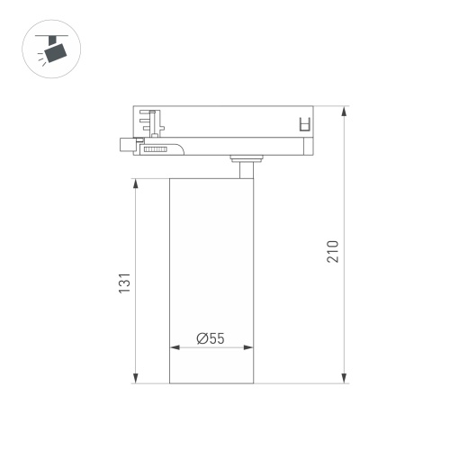 Светильник LGD-SILMA-4TR-R55-4W Warm3000 (BK, 4 deg, 230V) (Arlight, IP20 Металл, 5 лет)