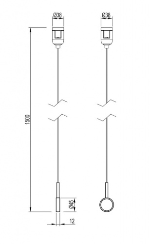 Держатель трека ART-APRIORI-HOLDER-HANG-TUBE-L1500 (TN) (Arlight, IP20 Металл, 3 года)
