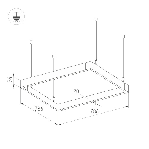 Светильник ALT-LINEAIR-QUADRAT-FLAT-UPDOWN-DIM-785-110W Warm3000 (BK, 100 deg, 230V) (Arlight, IP20 Металл, 3 года)