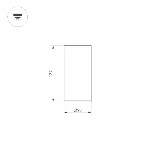 Светильник LGD-FORMA-SURFACE-R90-12W Warm3000 (GR, 44 deg, 230V) (Arlight, IP54 Металл, 3 года)