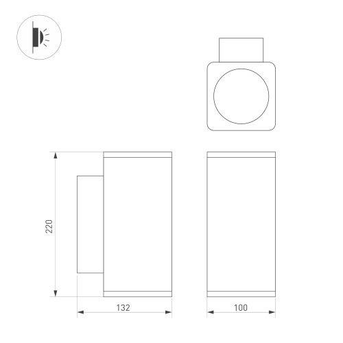 Светильник LGD-EVO-WALL-TWIN-S100x100-2x12W Day4000 (GR, 44 deg, 230V) (Arlight, IP54 Металл, 3 года)