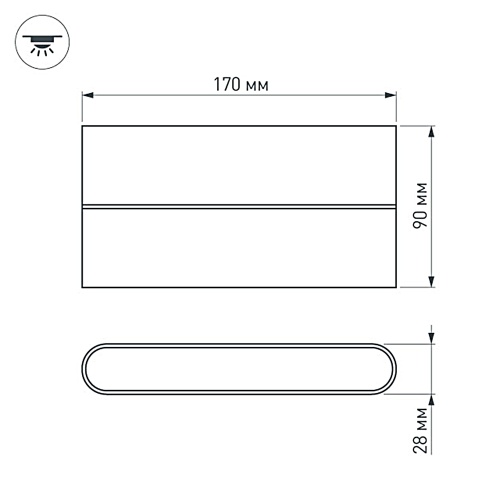 Светильник SP-WALL-FLAT-S170x90-2x6W Day4000 (GR, 120 deg, 230V) (Arlight, IP54 Металл, 3 года)