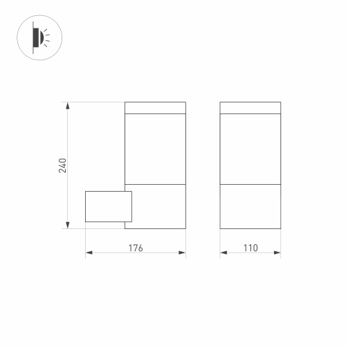 Светильник LGD-STEM-WALL-10W Warm3000 (GR, 185 deg, 230V) (Arlight, IP65 Металл, 3 года)