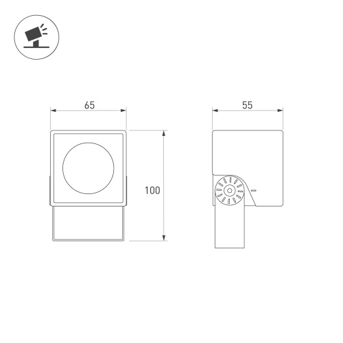 Светильник ALT-BLOCK-S65x65-5W Day4000 (GR, 3 deg, 230V) (Arlight, IP66 Металл, 3 года)