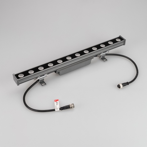 Линейный прожектор AR-LINE-500-12W Warm3000 (GR, 15 deg, 230V) (Arlight, IP65 Металл, 3 года)