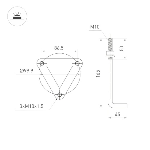 Светильник LGD-CASTELLO-BOLL-H1000-20W Warm3500-MIX (GR, 80 deg, 230V) (Arlight, IP65 Металл, 5 лет)