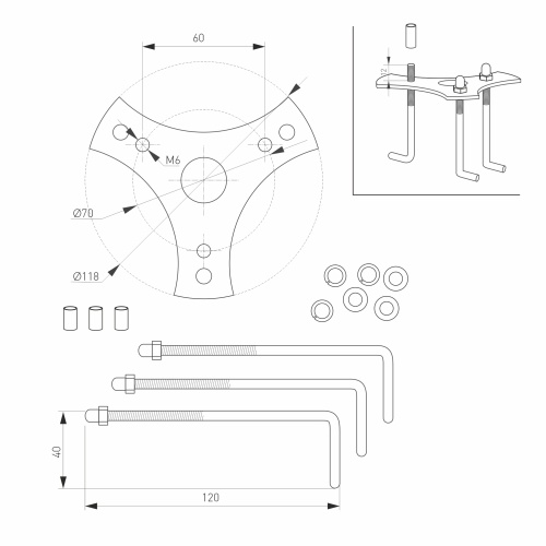 Светильник LGD-STEM-BOLL-H500-10W Warm3000 (GR, 185 deg, 230V) (Arlight, IP65 Металл, 3 года)