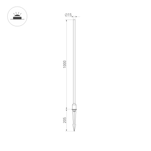 Светильник ALT-CHAMPAGNE-L1000-3W Warm3000 (DG, 180 deg, 230V) (Arlight, IP65 Металл, 3 года)