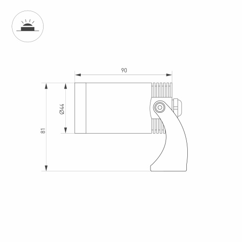 Светильник KT-WATER-R44-8W RGBW (SL, 24 deg, 12V) (Arlight, IP68 Металл, 3 года)