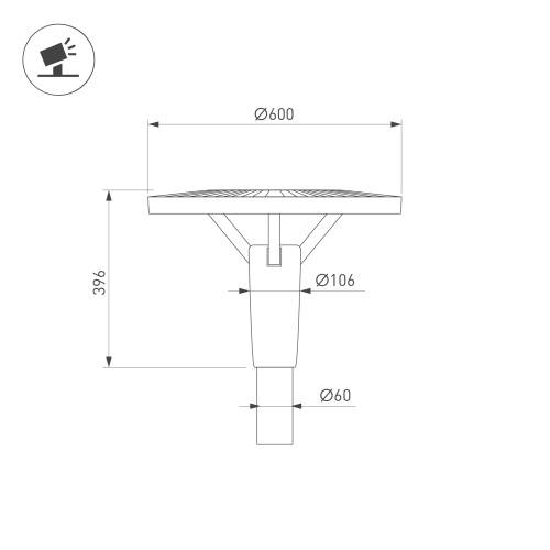 Светильник OXOR-LEIS-LUZ-600x600x396-30W Day4000 (BK, 120 deg, 230V) IP65  (Arlight, -)