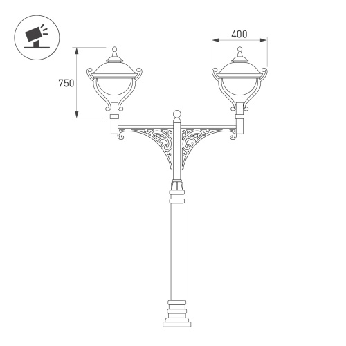 Светильник OXOR-AMPIL-O-400x750-35W Day4000 (BK, 120 deg, 230V) IP65 (Arlight, -)