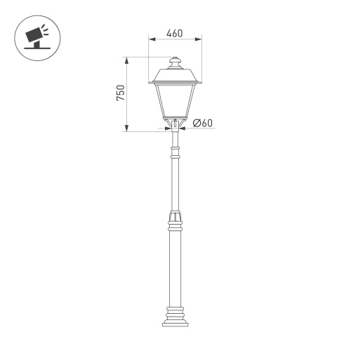Светильник OXOR-GRADUA-LUZ-O-460x750-50W Day4000 (BK, 120 deg, 230V) IP65 (Arlight, -)
