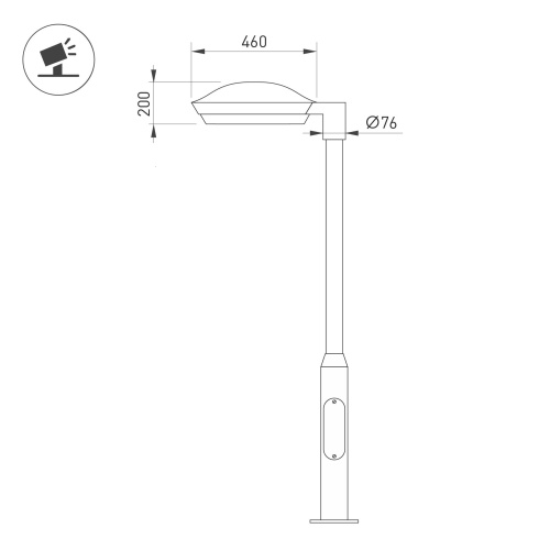 Светильник OXOR-ORNE-G1-460x200-50W Day4000 (BK, 120 deg, 230V) IP65 (Arlight, -)