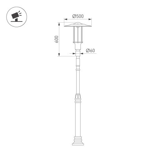 Светильник OXOR-SHADL-C-500x600-35W Day4000 (BK-AL, 120 deg, 230V) IP65 Al (Arlight, -)