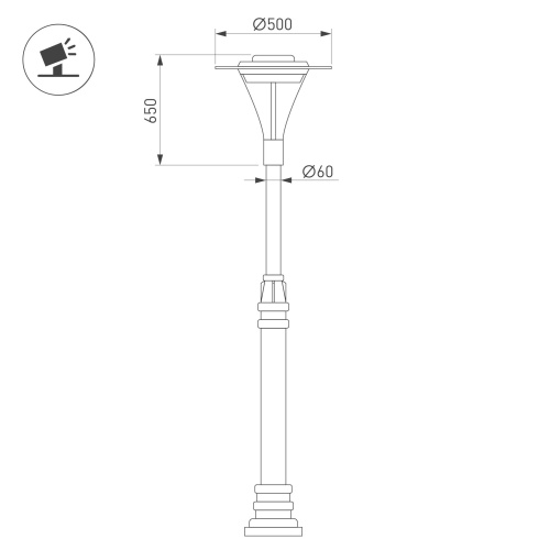Светильник OXOR-LUMME-LUZ-O - 500x650-50W Day4000 (BK, 120 deg, 230V) IP65 (Arlight, -)