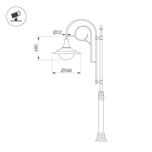 Светильник OXOR-AMPIL-LUZ-580х480-50W Day4000 (BK, 120 deg, 230V) IP65 OPAL (Arlight, -)