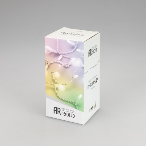 Светодиодная гирлянда ARD-STRING-CLASSIC-10000-BLACK-100LED-MILK-SYNC RGB (230V, 6.5W) (Ardecoled, IP65, 1 год)