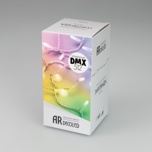 Светодиодная гирлянда ARD-STRING-CLASSIC-10000-WHITE-100LED-MILK-LIVE RGB-DMX (24V, 10W) (Ardecoled, IP65, 1 год)