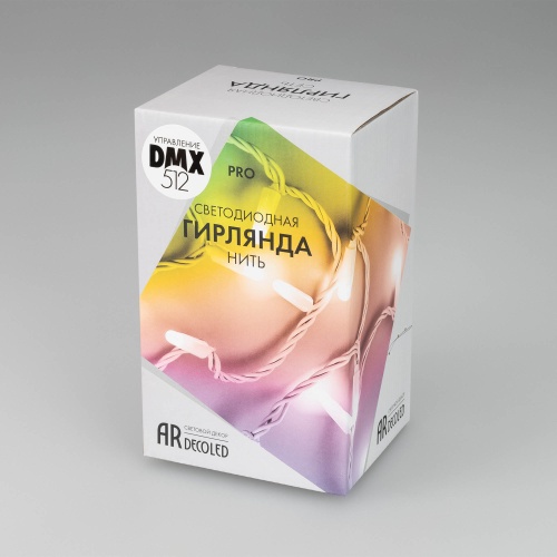 Светодиодная гирлянда ARD-STRING-PRO-10000-BLACK-95LED-LIVE RGBW-DMX (24V, 10W) (Ardecoled, IP65, 2 года)