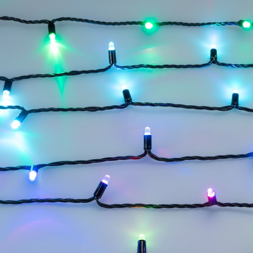 Светодиодная гирлянда ARD-STRING-CLASSIC-6000-BLACK-40LED-LIVE RGB-SPI (12V, 26W) (Ardecoled, IP65, 1 год)