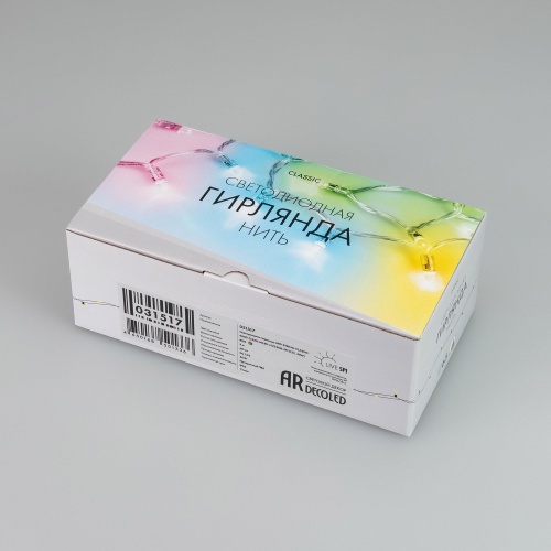 Светодиодная гирлянда ARD-STRING-CLASSIC-9000-CLEAR-60LED-LIVE RGB-SPI (12V, 40W) (Ardecoled, IP65, 1 год)
