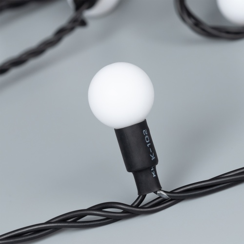 Светодиодная гирлянда ARD-BALL-PRO-D23-10000-BLACK-80LED RGB (230V, 7W) (Ardecoled, IP65)