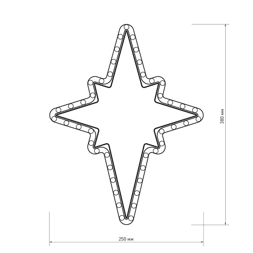 Фигура cветодиодная ARD-STAR-M3-380x250-36LED Warm (230V, 2.5W) (Ardecoled, IP65, 1 год)