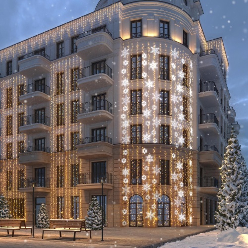 Фигура cветодиодная ARD-SNOWFLAKE-M7-450x375-108LED Warm (230V, 6.5W) (Ardecoled, IP65, 1 год)