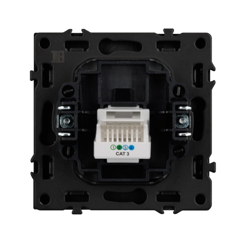 Механизм телефонной розетки SCT-NOBE-MTL1-SFPL-BK (RJ-11, 4C) (Arlight, Черный оникс)