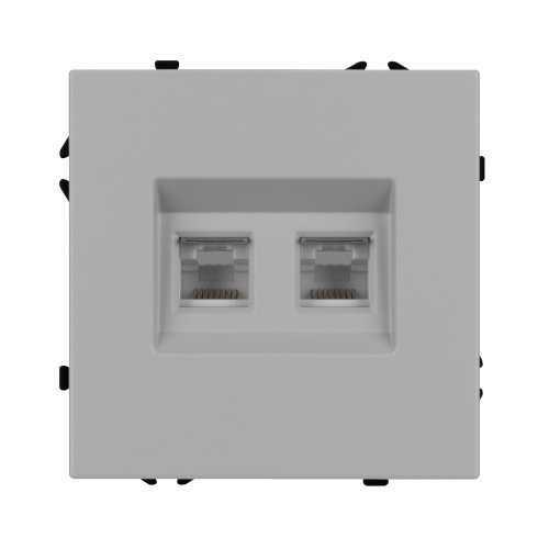 Механизм сдвоенной телефонной розетки SCT-NOBE-MTL2-SFPL-IS (RJ-11, 4C) (Arlight, Никель)