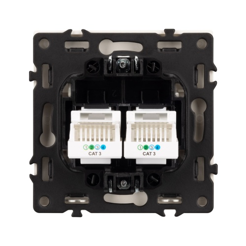 Механизм сдвоенной телефонной розетки SCT-NOBE-MTL2-SFPL-CA (RJ-11, 4C) (Arlight, Кашемир)
