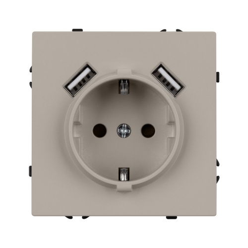 Механизм розетки с USB зарядкой SCT-NOBE-MUAA-SFPL-CA (230V, 16A) (Arlight, Кашемир)