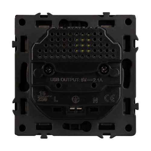 Механизм розетки с USB зарядкой SCT-NOBE-MUAA-SFPL-GR (230V, 16A) (Arlight, Серый базальт)