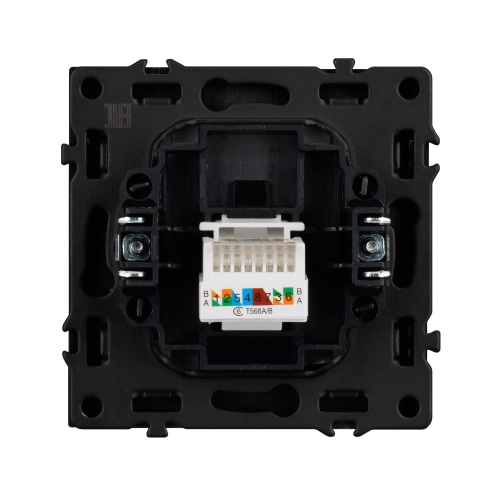 Механизм компьютерной розетки SCT-NOBE-MPC1-SFPL-BK (RJ-45, CAT6) (Arlight, Черный оникс)