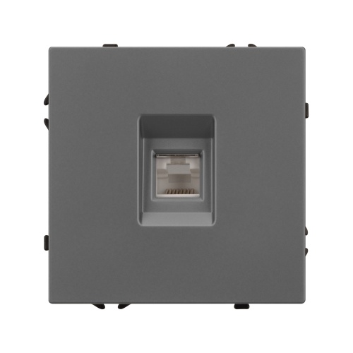 Механизм компьютерной розетки SCT-NOBE-MPC1-SFPL-GR (RJ-45, CAT6) (Arlight, Серый базальт)