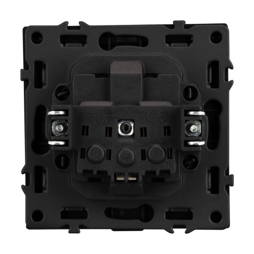 Механизм розетки влагозащищённый SCT-NOBE-MCP-SFPL-BK (230V, 16A) (Arlight, Черный оникс)
